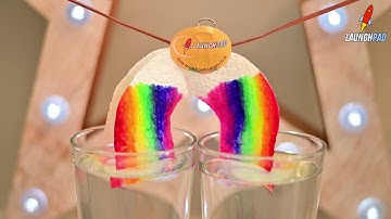 Rainbow science experiment time lapse video.