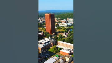 #umass #Amherst #campus #webdubois #library #tower #drone #skycam #massachusetts #newengland #usa
