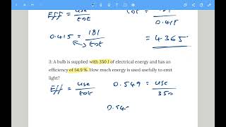 Gcse Physics: Equation Practice - Efficiency With Genius Level Bonus Question.