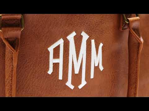 Faux Leather Monogrammed Handbag - Marleylilly