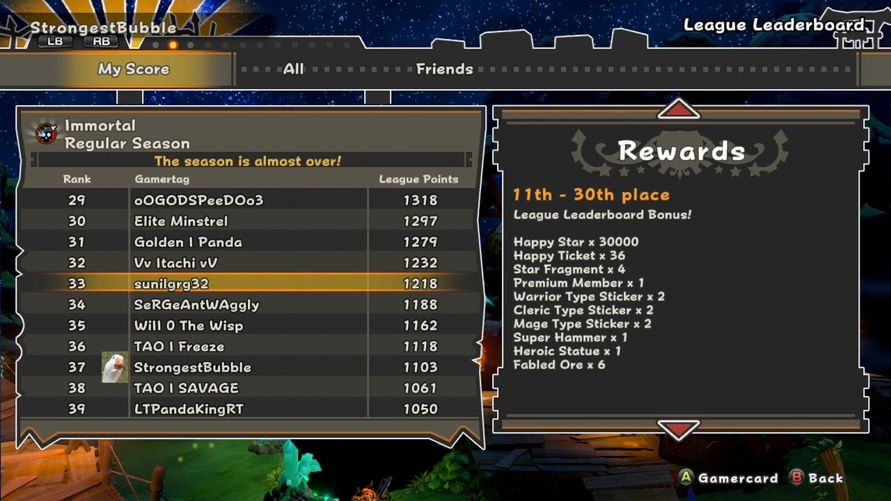 Happy Wars league season