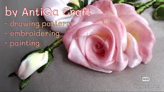 Sulam Pita Bunga Mawar | Rose Ribbon Embroidery | Tutorial