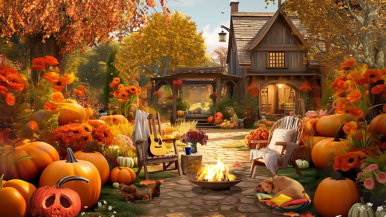 Pumpkins Fall Garden Camila Bubble