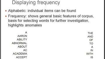 Word frequency lists (in corpus linguistics)
