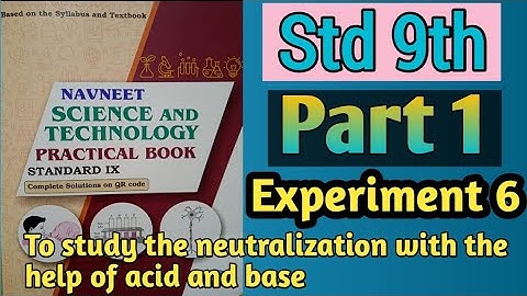 Std 9th Science And Technology Practical Book | Part 1 | Experiment 6 |