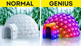 WOW! HUGE WINTER CRAFTS || Winter House vs Summer House