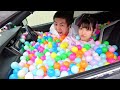 妹の車を10000個のカラーボールで破壊した 彼氏とのデート阻止する