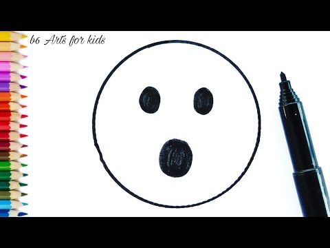 How to draw Face with open mouth emoji | b6 arts for kids
