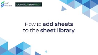 How to add Coffalyser sheets to the sheet library |  by MRC Holland screenshot 1