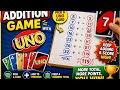 A simple addition game with fun to teach kids easily with Uno cards.