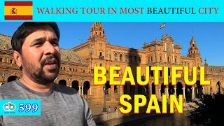 Cycle Baba | Walking Tour In Most Beautiful City Of Spain Vlog | Seville 🌳 Trees Wow 🤩