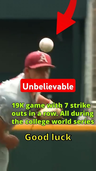 image of 7 Strike Outs in a Row During the College World Series is Crazy - YouTube