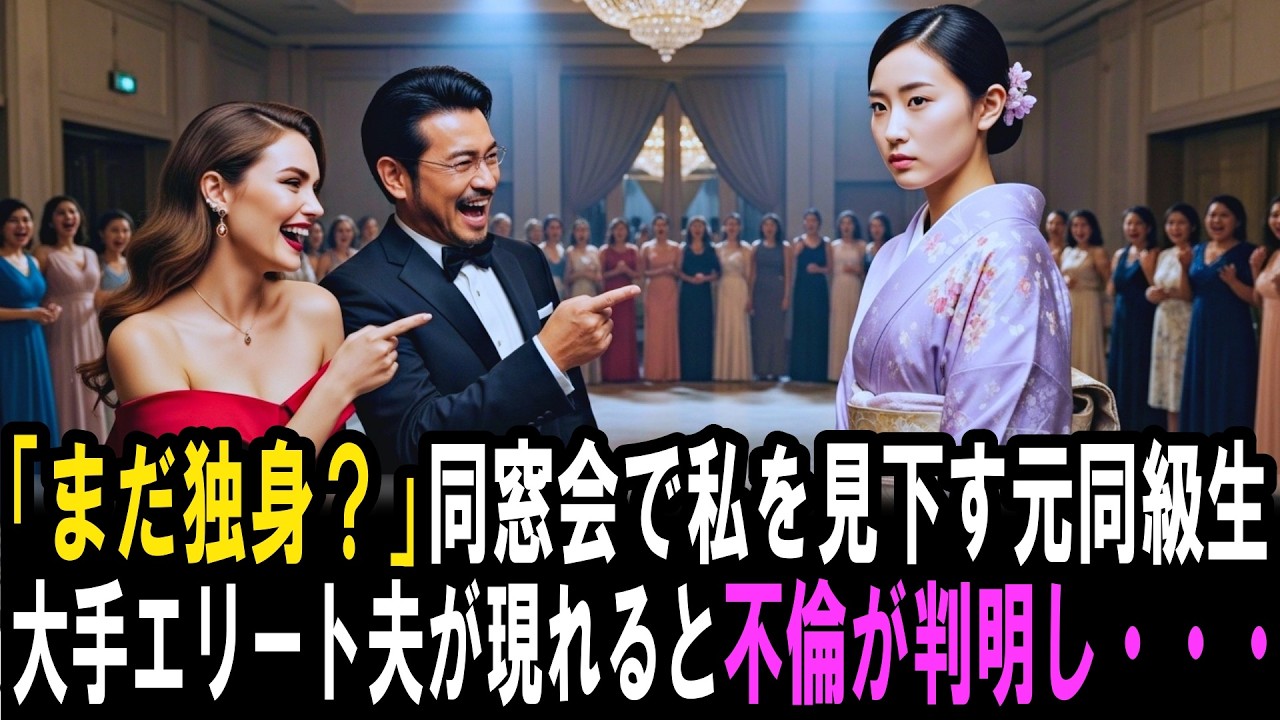 同窓会で私を見下す元同級生。「まだ独身？私は人生勝ち組ｗ」彼女の夫が現れると不倫が判明し・・・