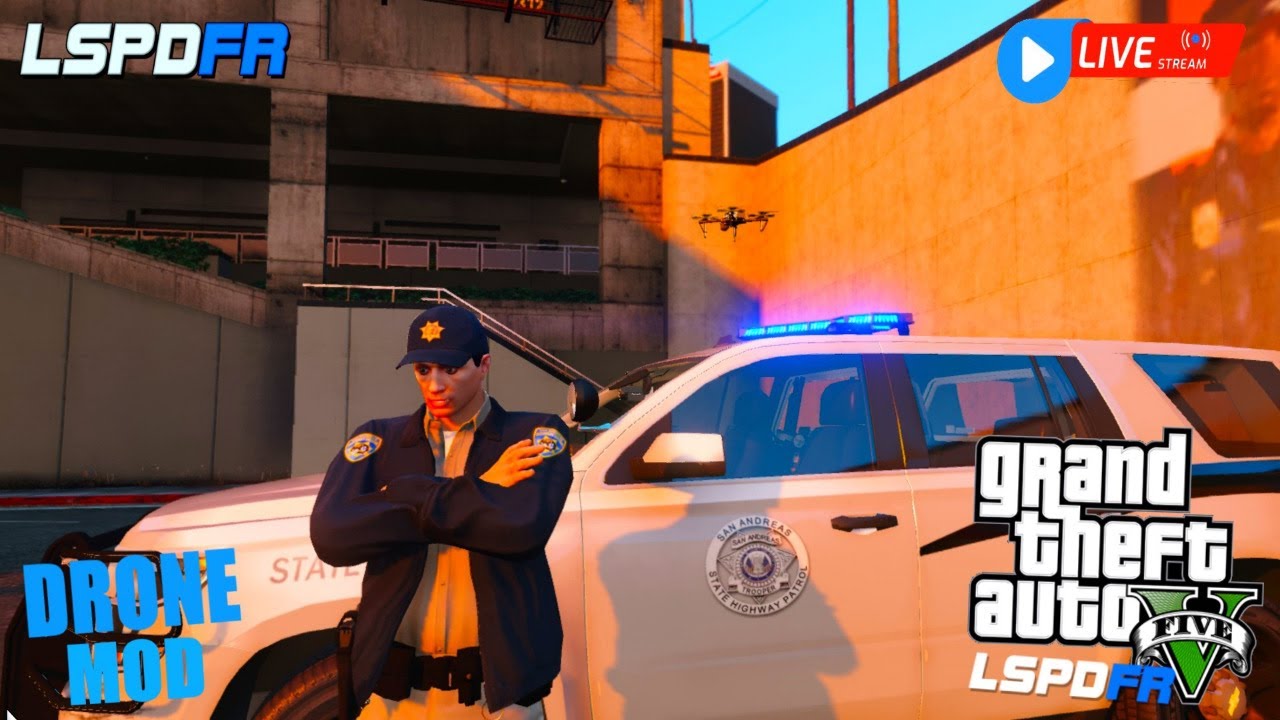 LIVE: GTA 5 LSPDFR Police Mod (Highway Patrol w/Drone Mod) - YouTube