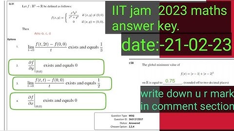 IIT jam answer key mathematics 2023  #iitjamanswerkeymathematics2023 #aamirsadiq #freeeducation #jam