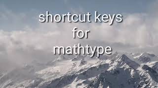 MathType Shortcut Keys | MathType 6.9