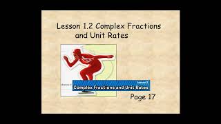 Grace 7 Lesson 1.2 Complex Fractions and Unit Rates
