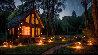 EXTREME Rain & Thunder in Hidden House inside the Forest-Rain Sounds for Sleep