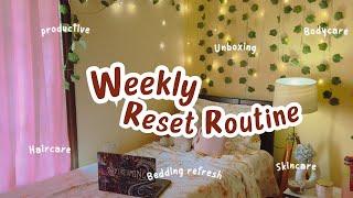 Weekly self care and reset routine✨☘Unboxing Skin and hair refresh