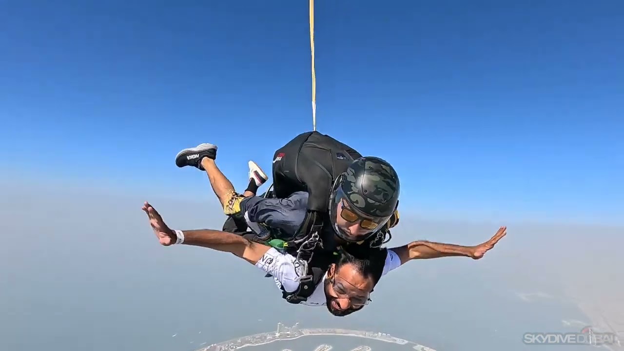 13,000 ft above Dubai 🌴60 seconds of pure freedom ✈️Felt like I could fly ❤️#SkydivingDubai