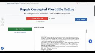 Repair Corrupted Word File Online - DataNumen Online Word Repair