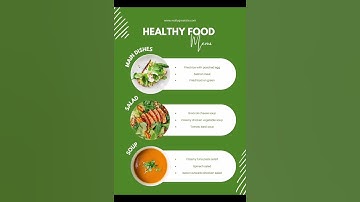 5 FREE Canva menus for Healthy food restaurants
