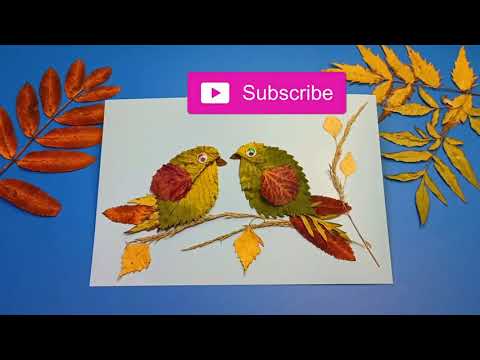 Аппликация из осенних листьев. ОСЕННИЕ ПОДЕЛКИ из природного материала / DIY Autumn crafts