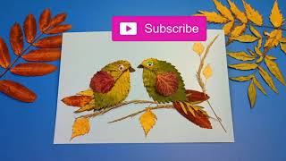 Аппликация из осенних листьев. ОСЕННИЕ ПОДЕЛКИ из природного материала / DIY Autumn crafts