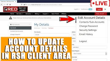 [🔴LIVE] How to update Account details in RSH client area?
