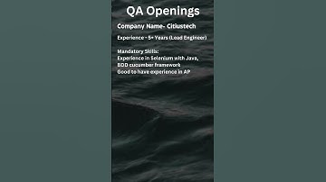QA JOB FOR AUTOMATION TESTER #selenium #qa #manualtesting #automation #viral #yt #ytshorts #shorts