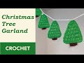 How to Crochet: Christmas Tree Garland / Ornament. Crochet Hook 3 mm / US 3. Size: 10 cm / 4 in.