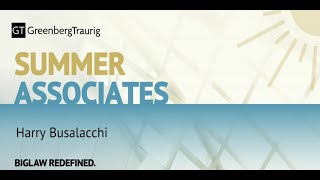 NY Summer Associates Program | Harry Busalacchi