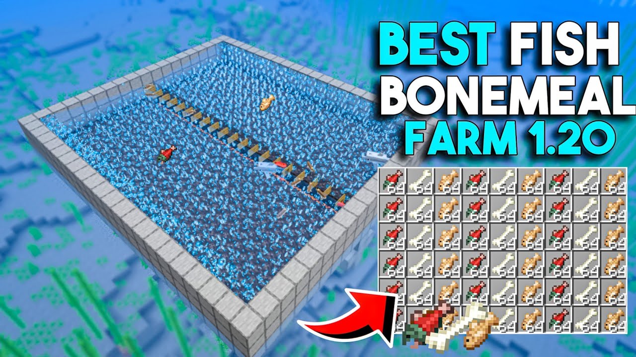 Best FISH AND BONEMEAL Farm In MINECRAFT BEDROCK 1.20(MCPE/X BOX