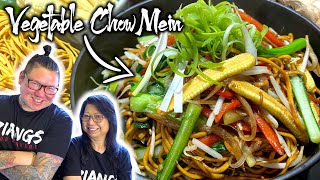 How Chinese Chefs cook Vegetables Chow Mein  Mum and Son Professional chefs cook