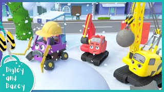 🚧 Watch Out! Constructing the Ice Skating Rink 🚜 | Digley and Dazey | Kids Truck Cartoons