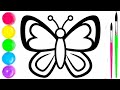 Easy Butterfly Drawing for Kids 🦋 | Step-by-Step Butterfly Drawing Tutorial for Beginners | 