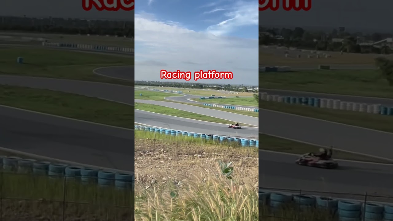 Car racing platform on the mountain 