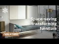 Space saving furniture that transforms 1 room into 2 or 3