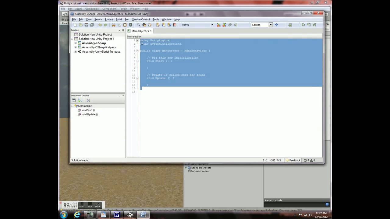 Making an FPS in Unity 3d- Part 2 - More Main Menu, Scripts, and levels ...