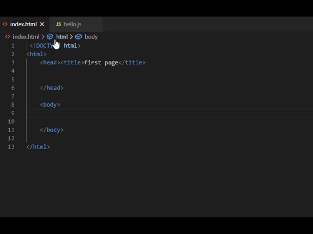 How to link a Javascript file to Html file in Visual Studio Code class=