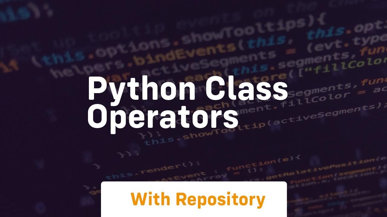 python class operators - YouTube