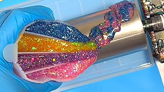 4-Split-Cup Pour of Glitter Resin: Was It a FAIL??