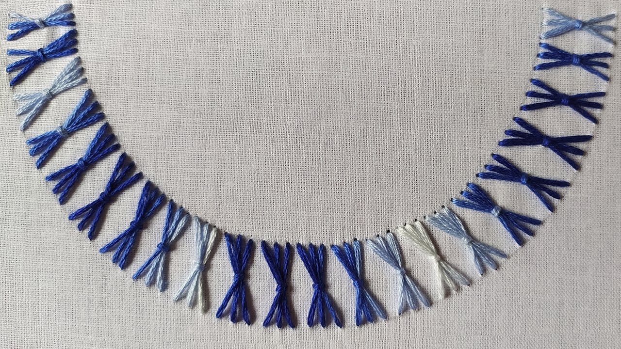 Handembroidery all over embroidery design with Sheaf Stitch YouTube