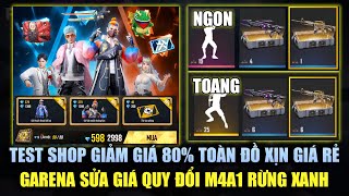 Free Fire | Test SHOP Giảm Giá 80% Toàn Đồ Xịn Giá Rẻ - Garena Sửa Giá Huy Hiệu Đổi M4A1 Rừng Xanh