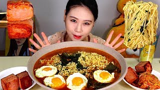 [Eng Sub] Neoguri Ramyun (Spicy Seafood Flavor) and Rice Together Mukbang Eating Sound