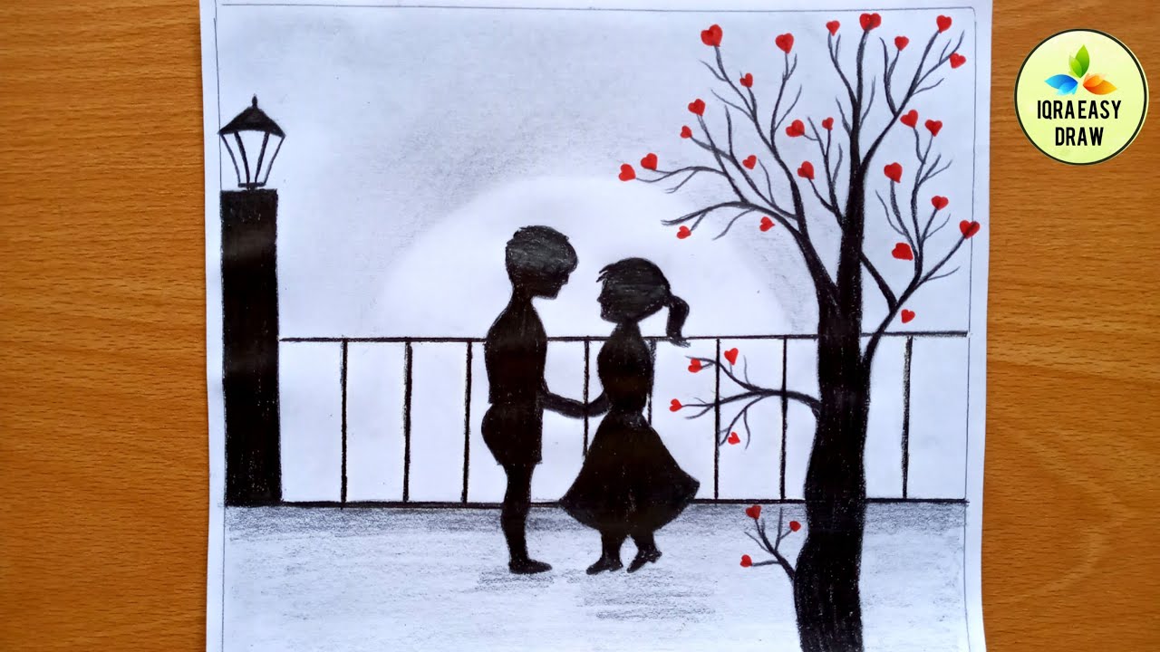 How to Draw Romantic Couple with pencil sketch Step by step by Iqra ...