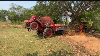 🔴Mahindra Arjun tractor jcb loading mud || Mahindra 265di loaded trolley ||🚜