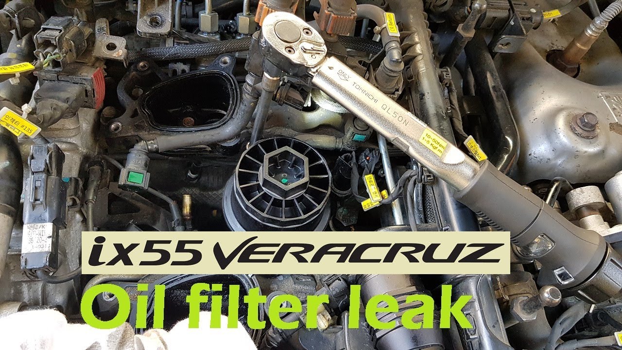 Hyundai Veracruz diesel oil filter housing leak ix55 CRDi 베라크루즈 오일필터하우징
