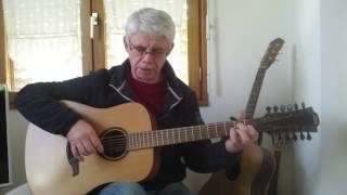 Video thumbnail of "Les Mots Bleus ( Guitare 12  Cordes / Fingerstyle - Tab -  ) Christophe"