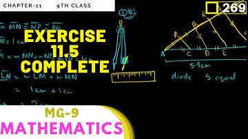 MG-9 Episode#269 | Exercise#11.5 Complete Solved all Questions | Chapter#11 9th Online Math